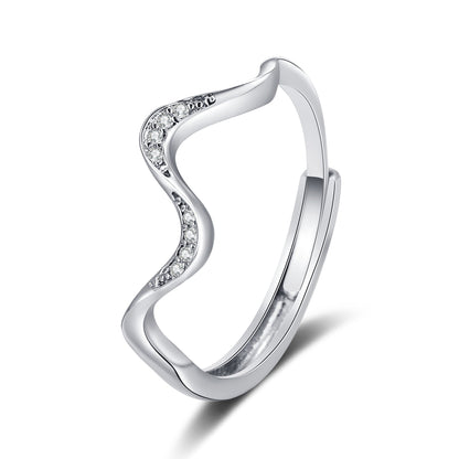 Water Wave Silver Ring in Fashion Design